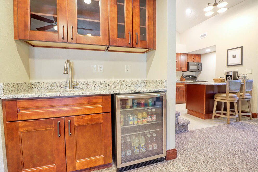 a refrigerator in a kitchen
